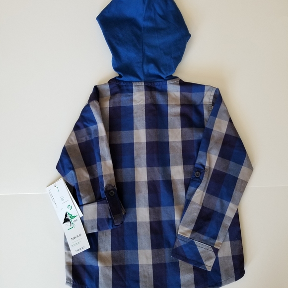 LRG Lifted Research Group Toddler Boys Blue Button Down Shirt w/ Hood- 2T - Picture 2 of 6